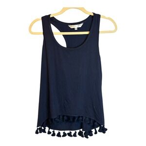 Trina Turk Tank Top Women's‎ Size Medium Fringe Tassels Blue